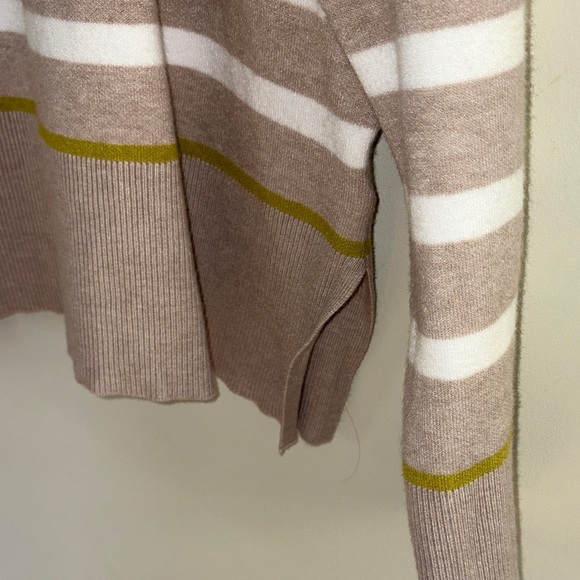 Tahari Brown and White Striped Women's Sweater - Picture 3 of 7
